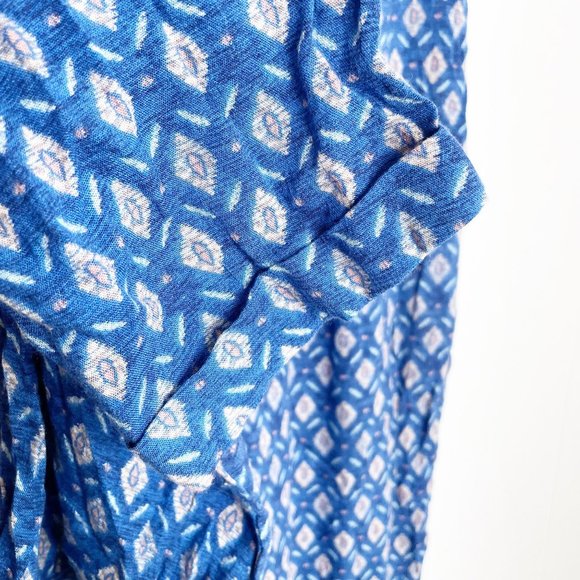 NEW Forever 21 Blue Pattern Harem Pants Size Large - Picture 3 of 6